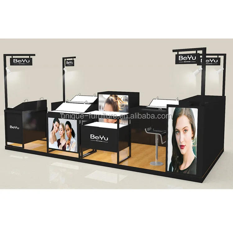 Special Cosmetic Display Stands Customized Makeup Stands Shopping Mall Makeup Booth Design
