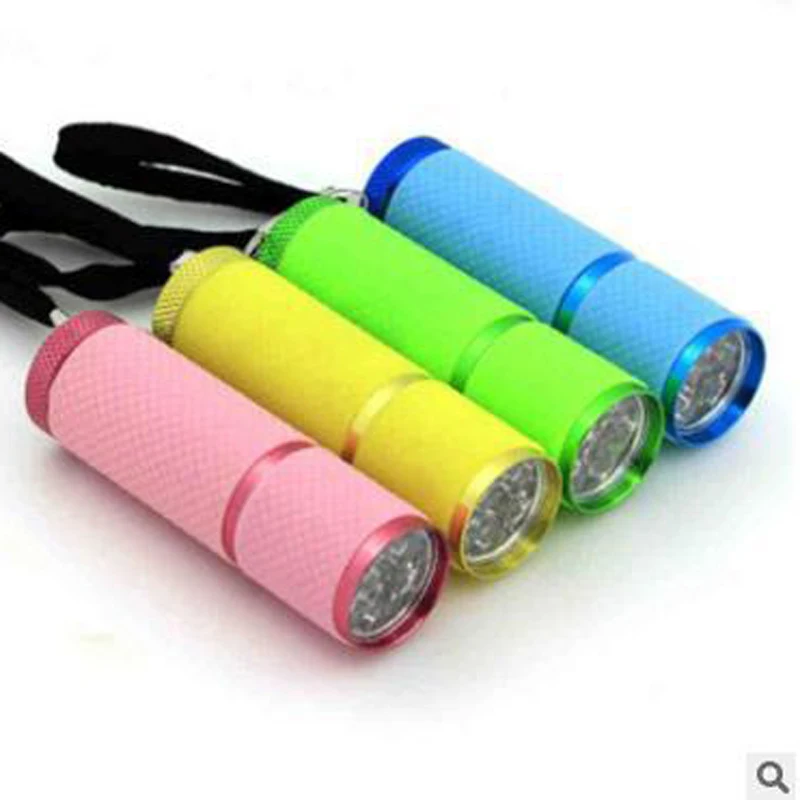 Mini Nail Art Tools Dryer Gel Polishing 9 LED Flashlight Portable Nail Dryer UV Light LED Lamp
