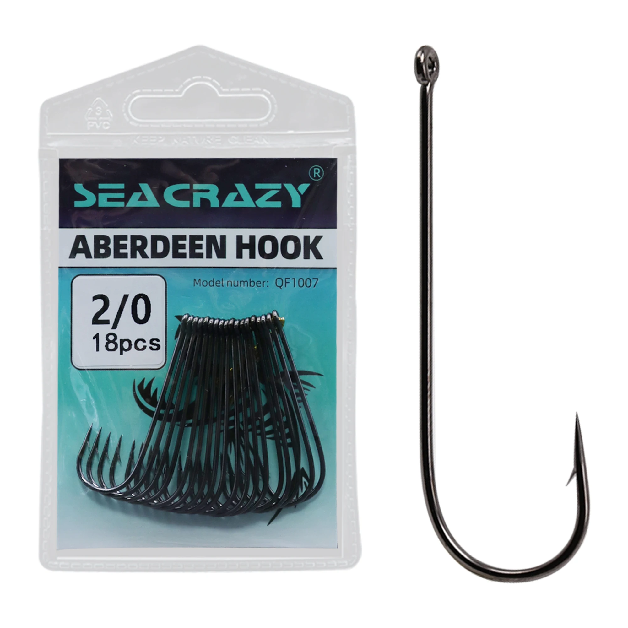 High Carbon Steel Aberdeen Long Shank Black Carp Hooks