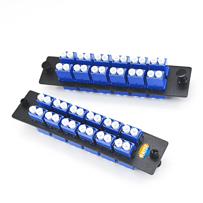 Fiber Patch Panel 24 Fibers 12 Ports Single Mode LC UPC Duplex Adapter ...