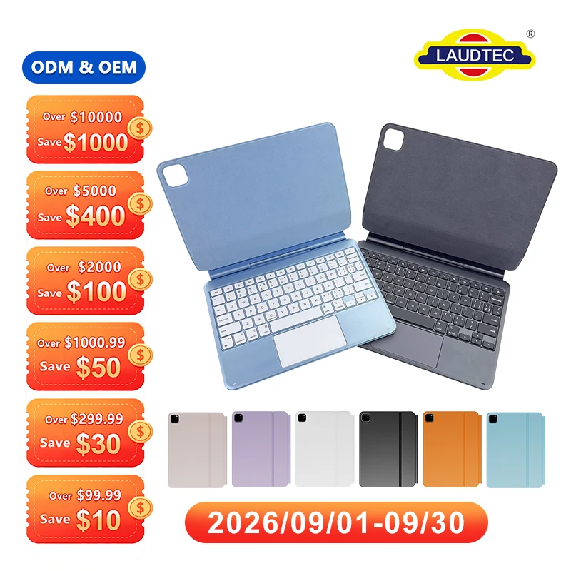 Funda teclado magnética para iPad Air de 11 pulgadas (modelos M4/M3/M2), Air 5 y Air 4 de 10,9 pulgadas, y Pro de 11 pulgadas (2018-2022); incluye trackpad Bluetooth, soporte y teclas retroiluminadas