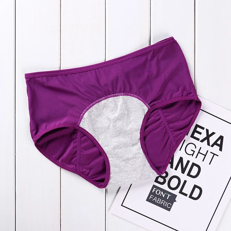 Dropshipping Plus Size Underwear Women's Cotton 3 Layer Leak Proof Menstrual Period Panties