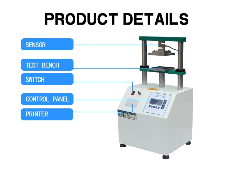 High Quality Paper Cylinder Compressive Strength Testing Machine Paper Tube Compressive Test Equipment