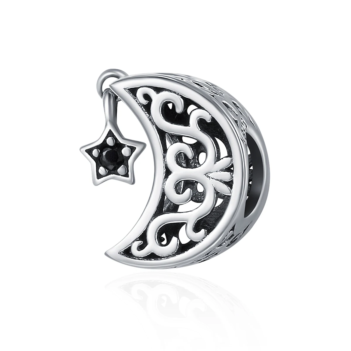 925 in argento Sterling Openwork luna e stella buonanotte ciondoli misura braccialetto di moda gioielli di San Valentino regalo SCC483