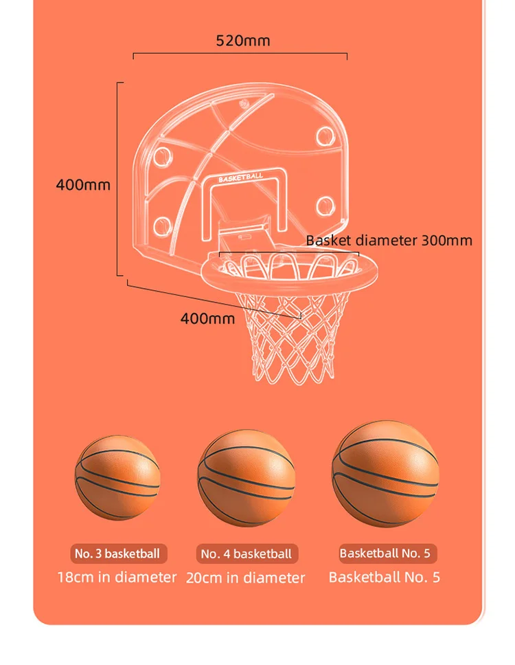 Colorful indoor plastic sucker large basketball board for teenagers and children