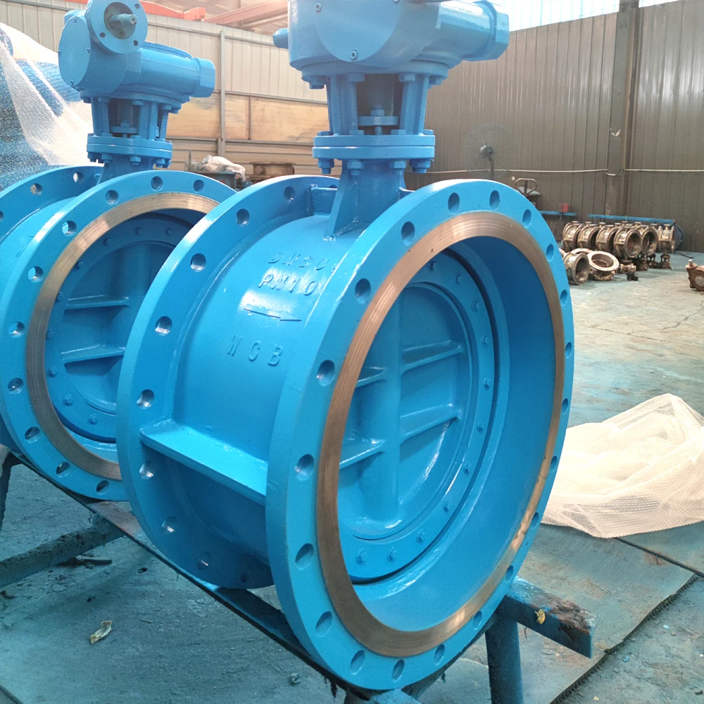 BS AWWA DN150 Manual Power Flanged Soft Sealing Double Eccentric Flange Butterfly Valve