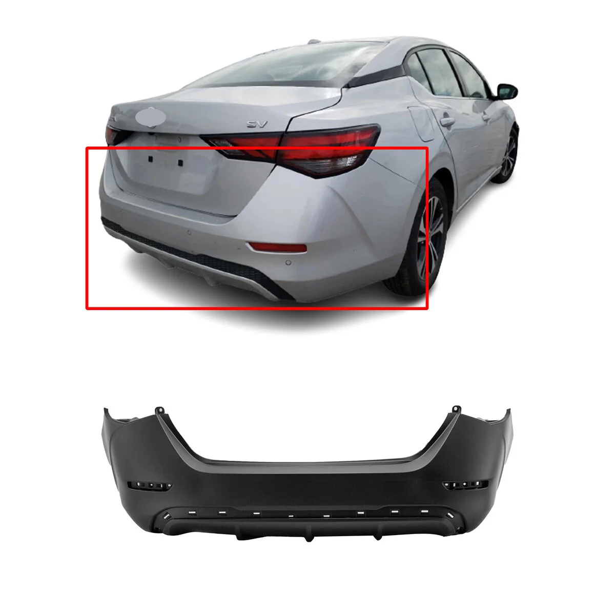 Car Body Kit Rear Bumper Cover For 2020 2021 2022 2023 Nissan Sentra SYLPHY