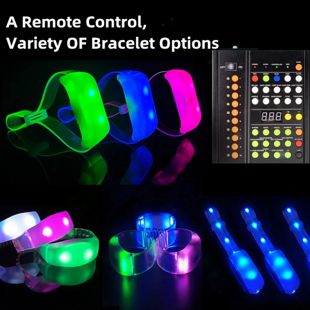 LED Control Cloth Wristband with DMX Geofencing for Weddings Birthdays & Concerts Party Decorations