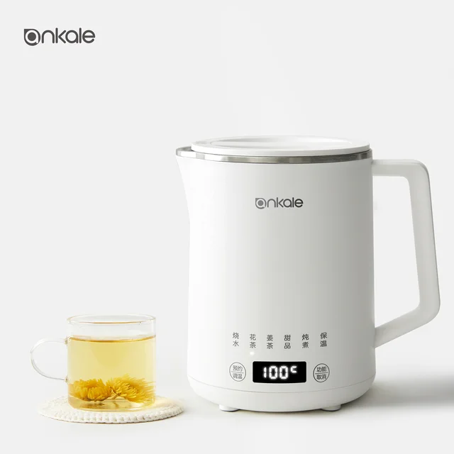 Ankale Home Appliance White Drinking Water Boiling Pot 600ml Travel Portable Smart Glass Electric Kettle Hot Water