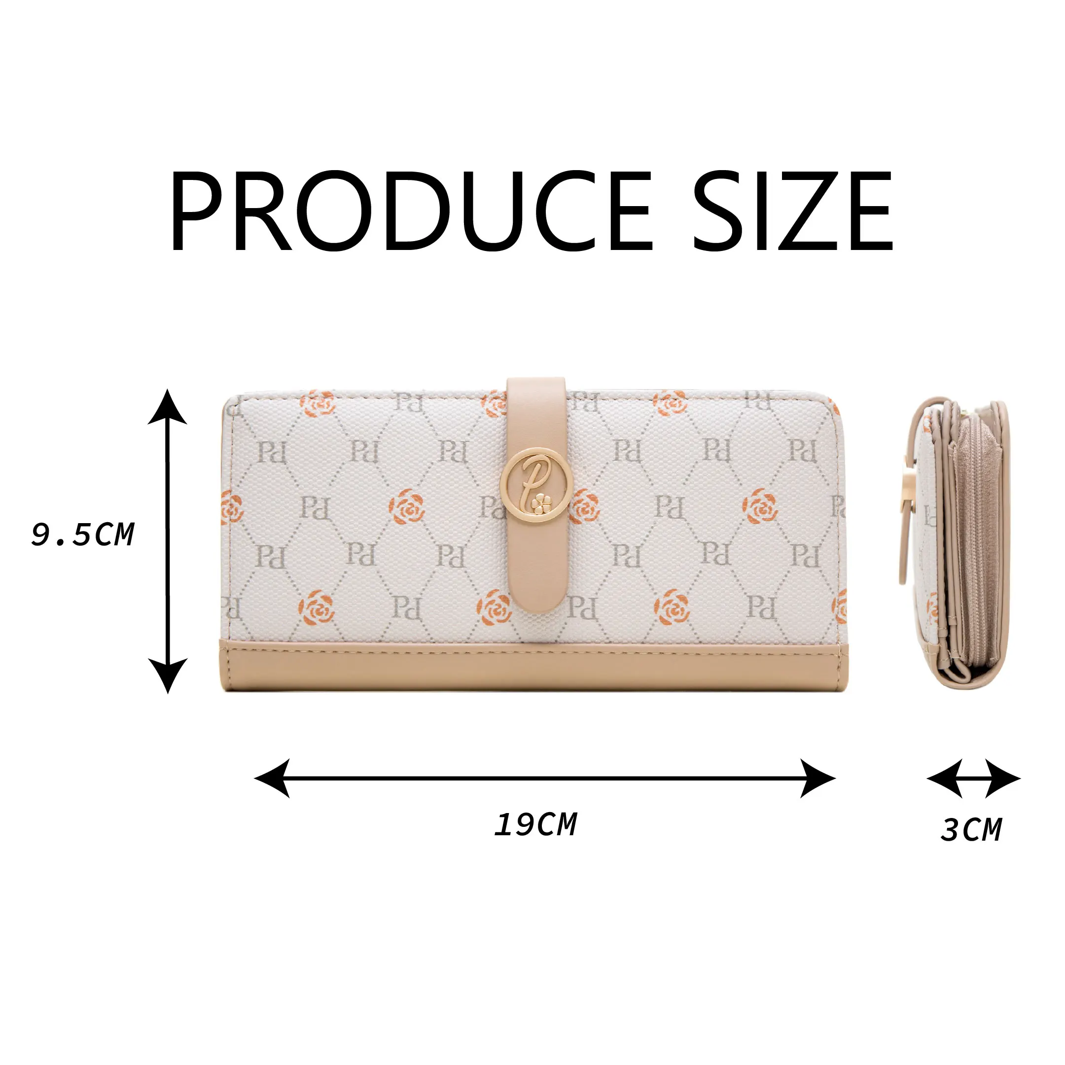 PRETTYZYS New Design Silk Printing Letter and Flower Pattern Lady Long Wallet Pu Leather Women Clutch Wallet Ladies Purse