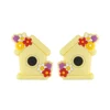 Flower house Focal bead Cream Yellow SA240
