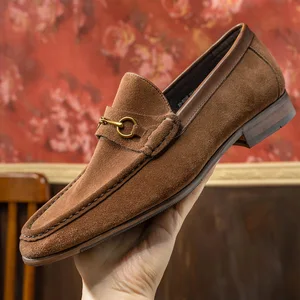 Wholesale Price Custom Designer Men's Shoes 45 High Quality Cow Suede Loafers Men's Shoes Formal Casual Trendy Formal Shoes Men