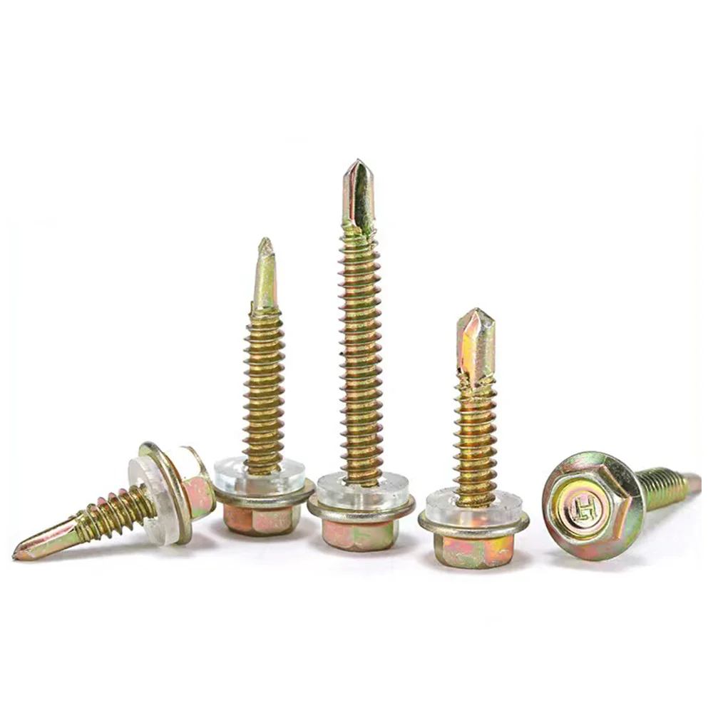 Machine Produce Metal Galvanized Hex Washer Head Self Drilling Screw Roofing Screws Tek