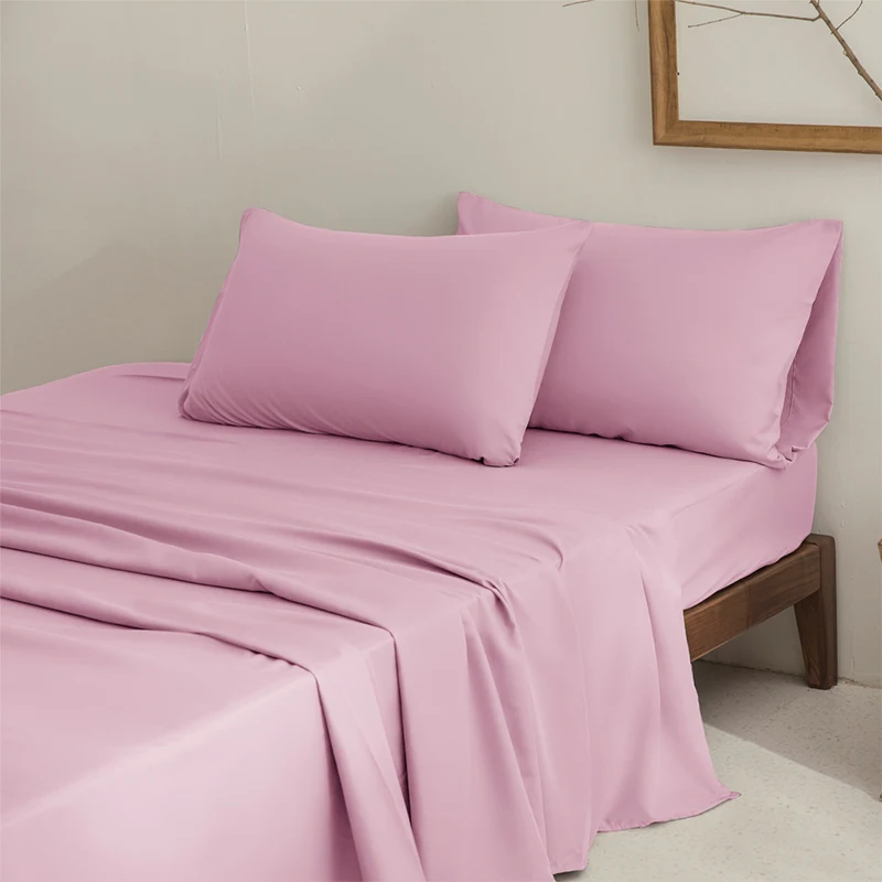 Wholesale King Single 4 Piece Microfiber Bed Sheets Set Luxury King