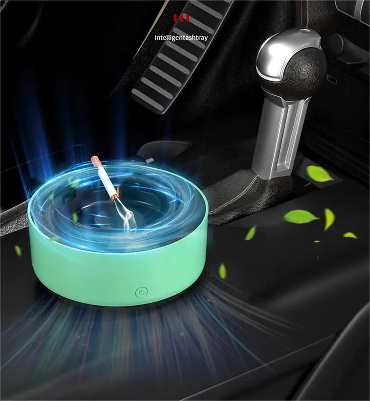 Smoking Accessories Ashtray With Air Purifier Function Portable Odor Smoke Removal Ashtray Anion