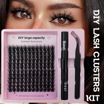 DIY Natural Style Full Strip Eyelashes Kit High Quality False Lash Extensions Set