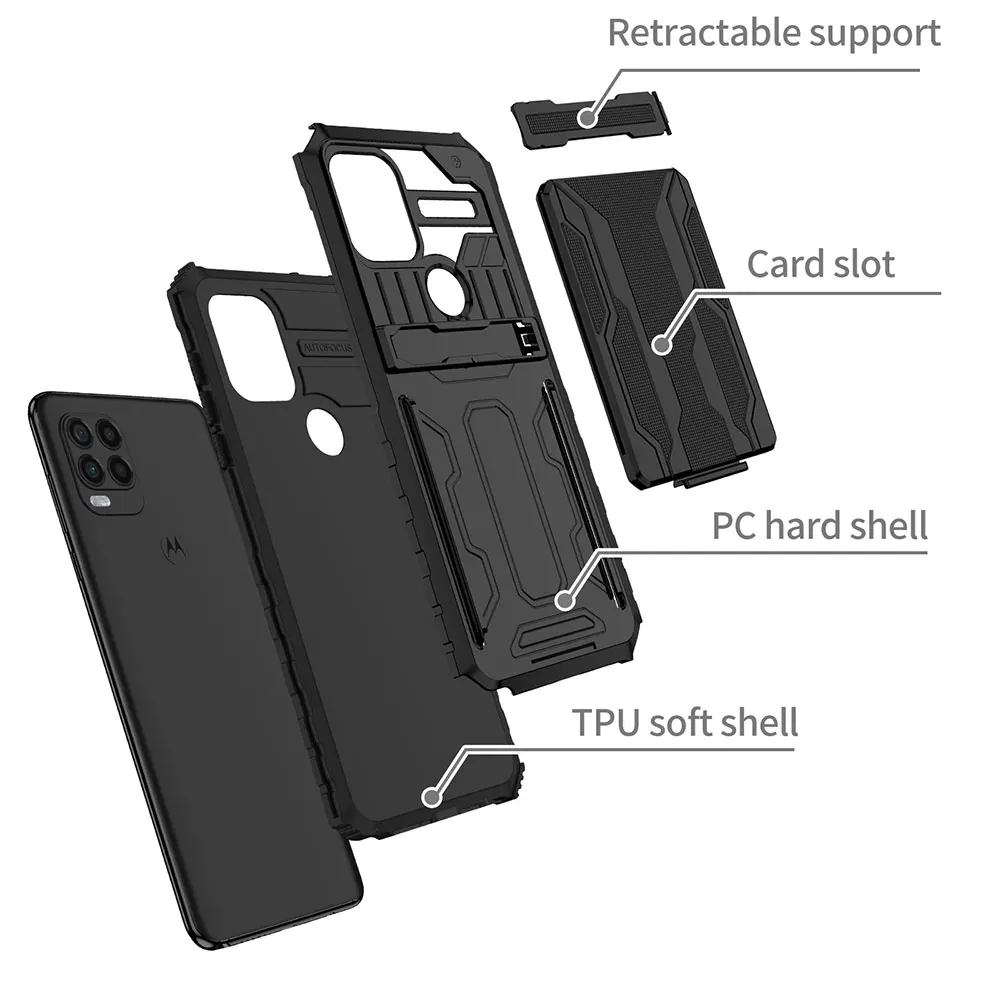 Laudtec Sjk961 Shockproof Phone Case Folding Holder Card Skin Friendly Shell Camera Lens Protection For Motorola G Stylus 5G details