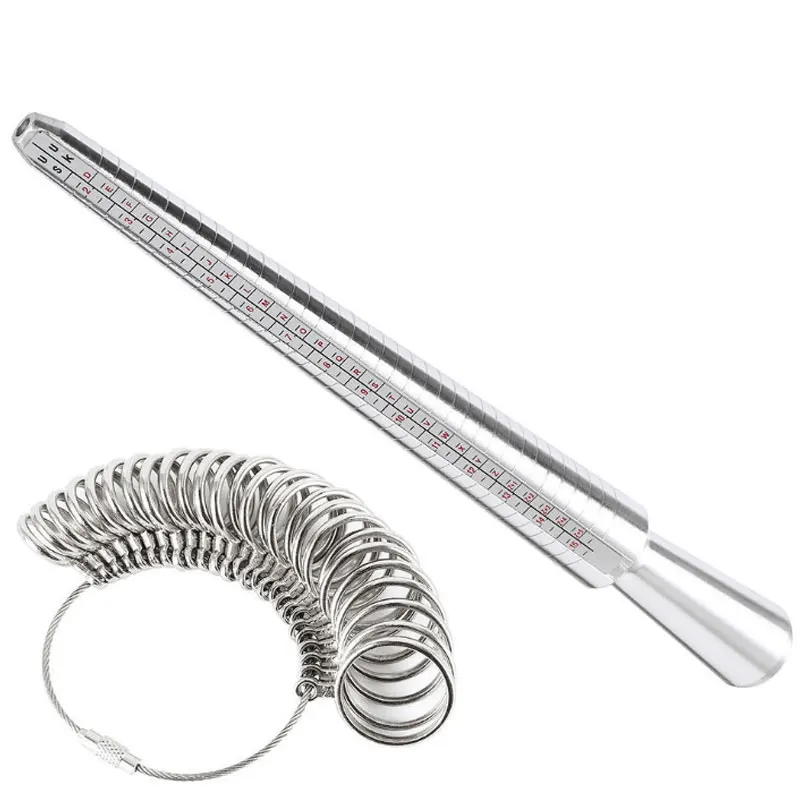 Metal Ring Sizer Tool Set Aluminum Ring Mandrel And Finger Gauges Us Uk