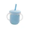 Blue straw cup