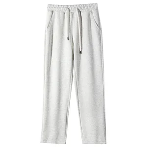 Spring and Autumn Men's Solid Color Breathable Mid Waist Loose Fit Casual Straight Trousers