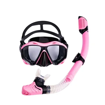 Tempered Glasses Diving Equipment Professional Scuba Silicone Water sports Diving Snorkel Mask Set