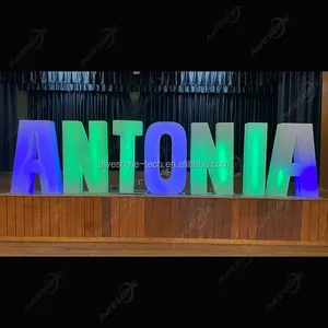 Party Event Standing Large Glowing Color Changing Plastic Led Letters Light for Decoration