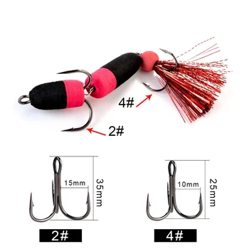 Cheery Floating Foam Bait Jig Hooks Three Anchor Barbed Hooks Bass Fishing High Carbon Steel Material Bottom Fishing Ocean Beach – Metal Jig – view 4