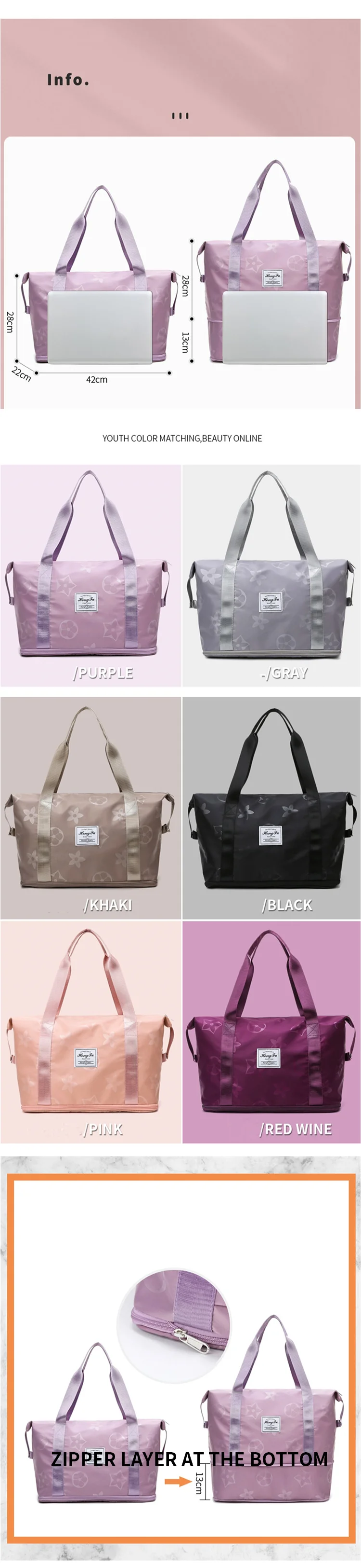 Customized Logo Fashion Duffel Bag Leisure Portable Fitness Outdoor Sports Gym Bag Duffel Bag