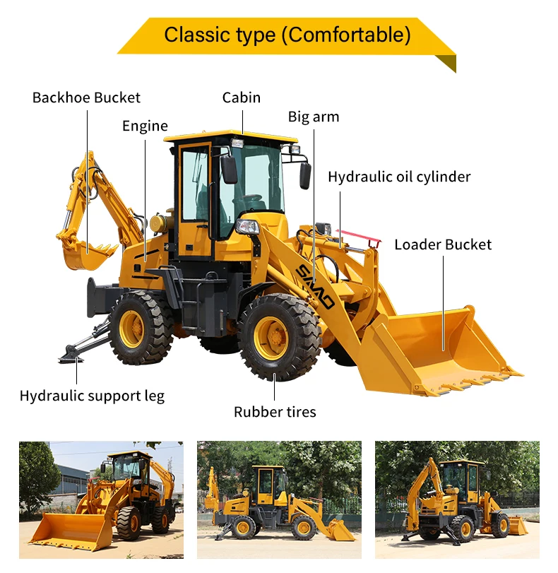 High Quality Heavy Duty Diesel Backhoe Diesel Ce Euro 5 Epa 4x4 ...