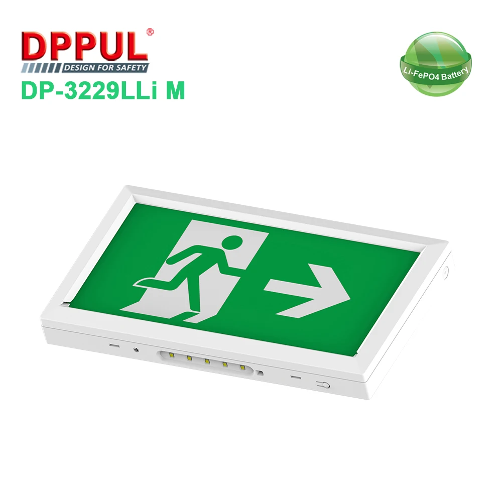 Custom Ultra-thin Flat Escape Indicator IP20 Illumination LED Emergency Light Edge Lit Exit Sign
