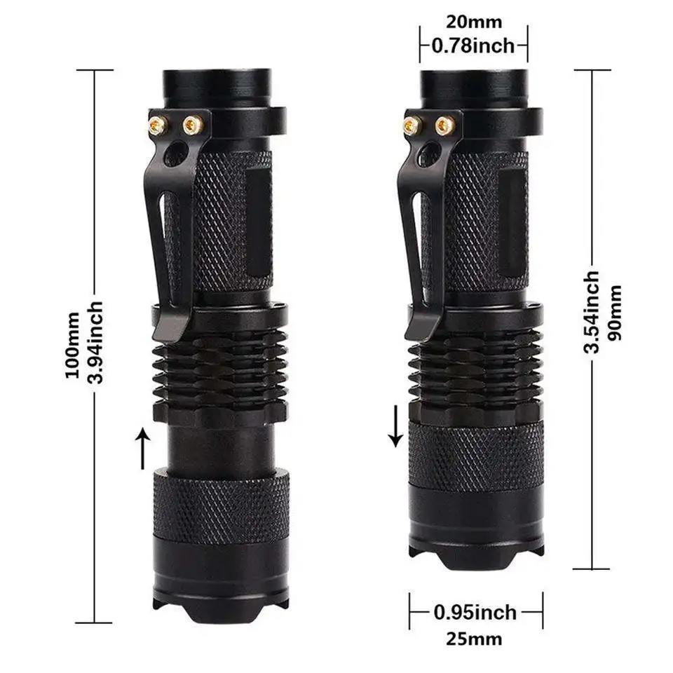 5w UV Torch Flashlight Black Light 395nm Ultra Bright Waterproof IP54 Zoomble Mini Portable Torch Light