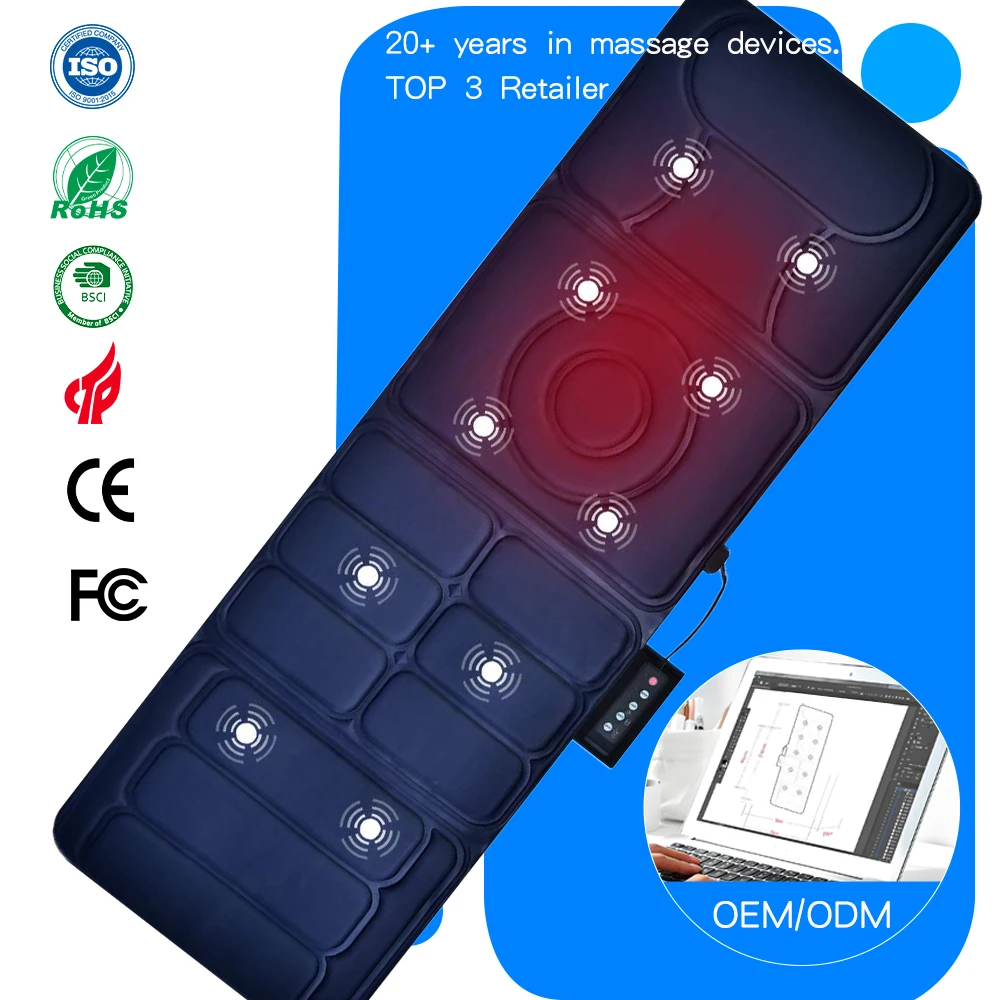 Colchoneta de masaje inflable Becozy M3008 eléctrica, plegable, con estiramiento lumbar, calor, vibración y control de temporización, certificada CE