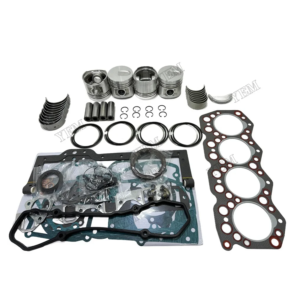 Overhaul Rebuild Kit (No Cylinder Liner and Valve) for Mitsubishi S4E S4E2 FD20 FD23 FD25 Forklift 34417-04100 34417-04101