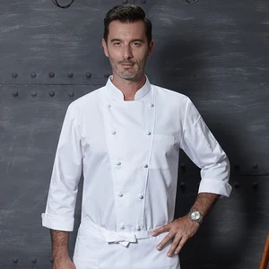 Factory Chef Large Size Leather Long-Sleeved Tops and Sets for Restaurant Bar Catering and Hotel Back Kitchen Use