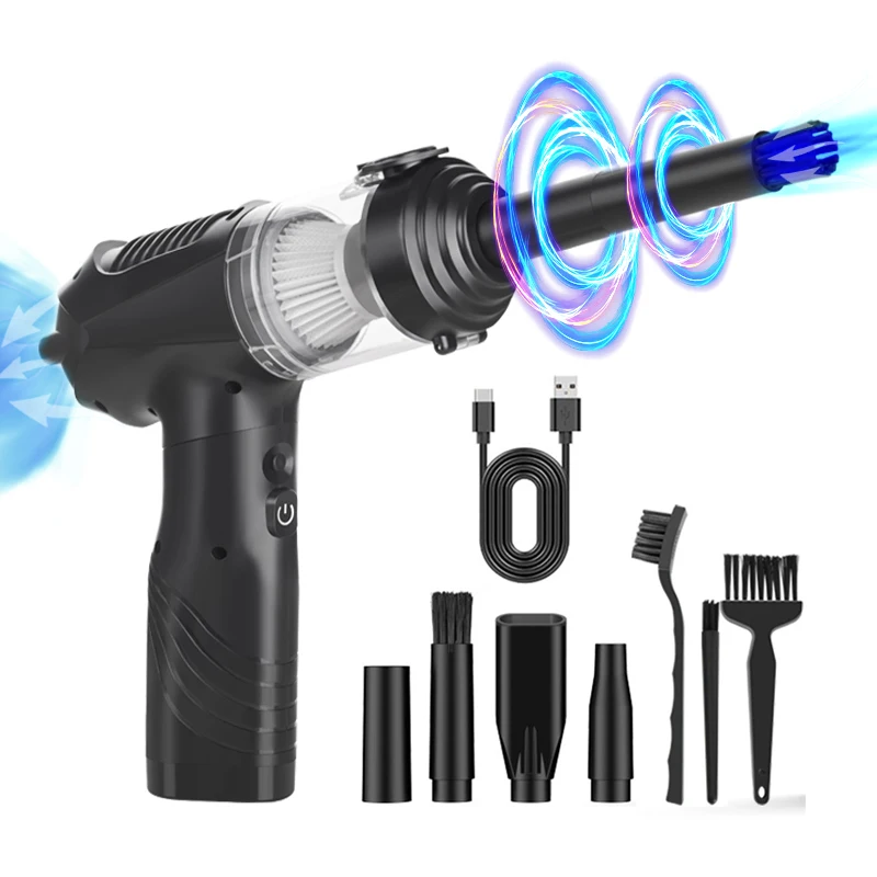 2 in 1 Compressed Air Duster 120W Motor Power 120000 RP Energy Saving Reusable With Mini Air Pump Function Electric Air Duster