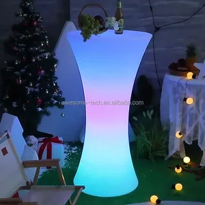High LED Furniture Bar Table 16 Colors Changing Illuminated Modern Design Remote Control for Home Bar Living Room Party Event