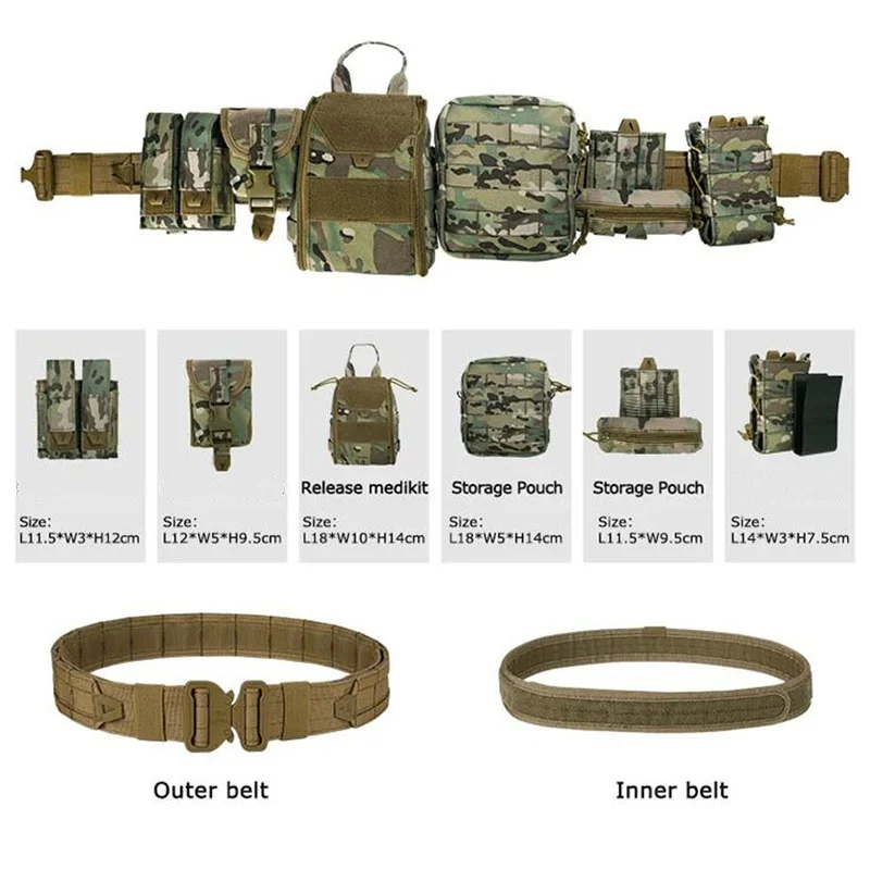 Outdoor Mountaineering Polyester Tactical Belt Outdoor Training Use Hunting Accessories Training Tactical Belts Duty Belt