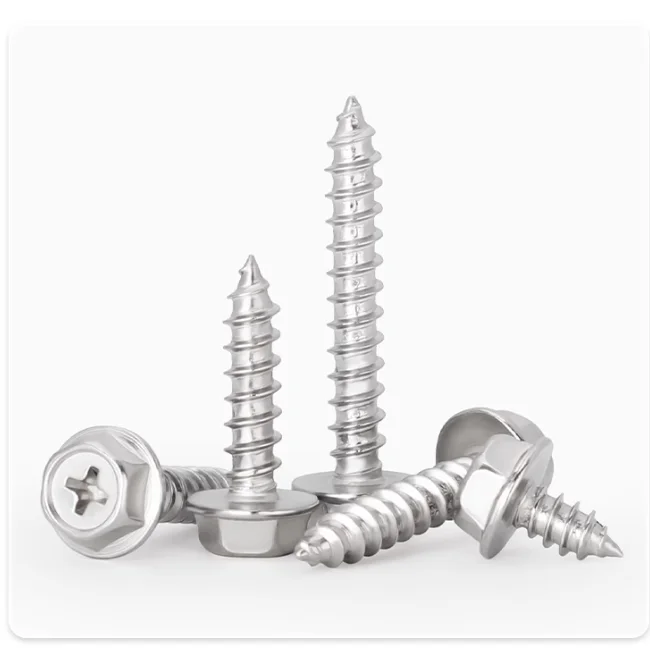 product best quality license plate screw corrosion resistance stainless steel cross recessed slotted hex flange head self tapping screw-63