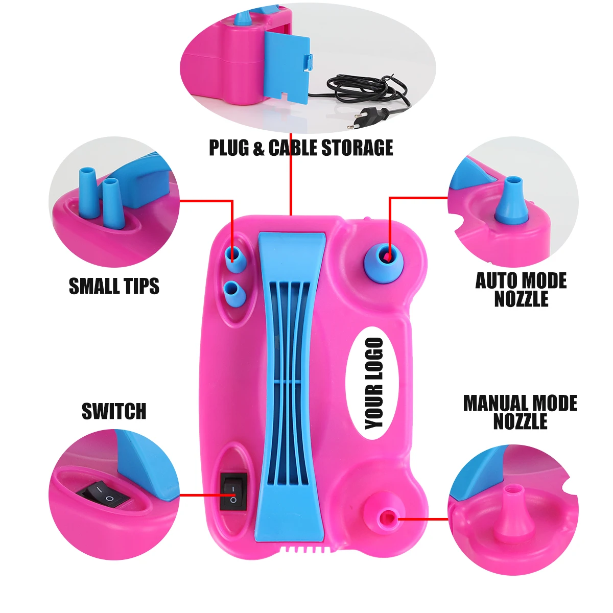 Воздушный насос электрический воздушный автоматический портативный Электрический для воздушных шаров