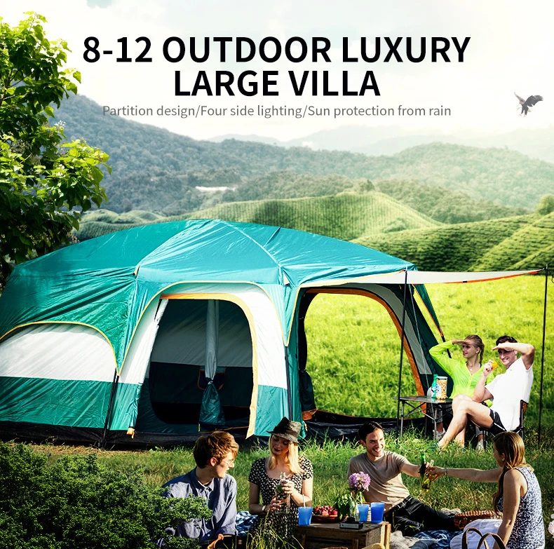 Outdoor Luxury Tents Waterproof Camping Supplies Family Portable Tent