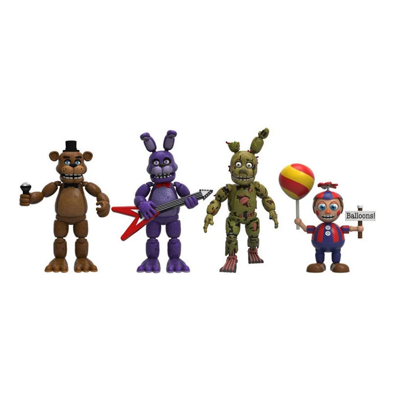 Game set animatronics 4 PCs 15 cm action figures of the cartoon Five  Nights at Freddy FNaF, anime-action figures, children's toys