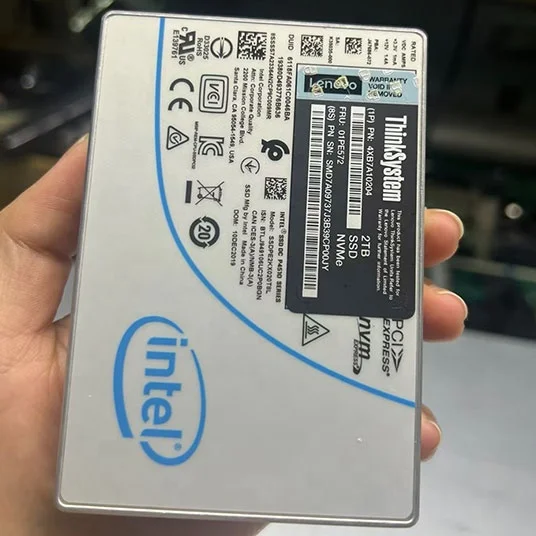 Used Intel P4510 2.0TB NVMe PCIe3.0 X4 HS SSD w Tray Good Price ThinkSystem 4XB7A10204 HS for Server Application 01PE572