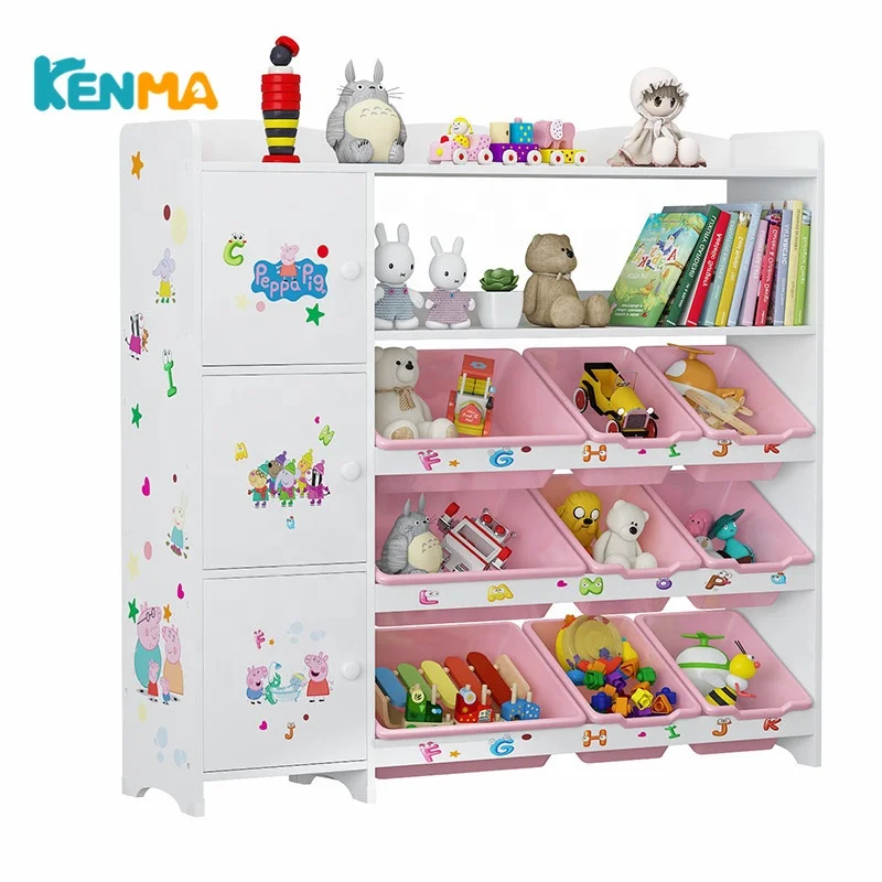 Лидер продаж, детский деревянный органайзер для хранения игрушек, детский стеллаж для хранения с Bookrack