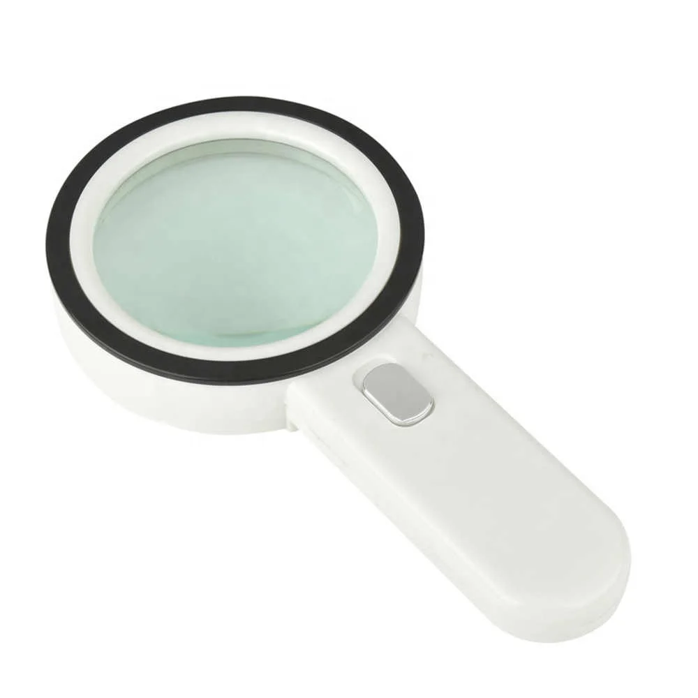 30X LED Illuminated Hand Held Magnifying Glass with Light, Large 125mm  Distortion-Free Illuminated Magnifier with Glass Lens for Reading and