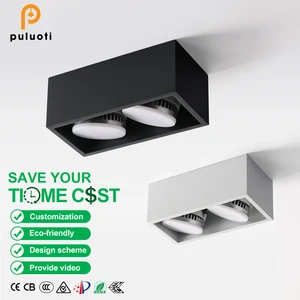 PULUOTI Adjustable Anti-Glare Spotlights with Easy Installation GX53 Surface Downlights Replacements Black for Home Hotel