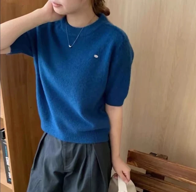 High Quality Blue Neck T-Shirt Eco-Friendly Vintage Style China Wholesale Spring Summer Washed Breathable 3D Printed Design