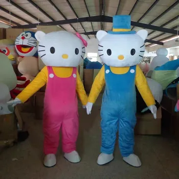 Event Suits Kitty Cat Mascot Costume Cartoon Character Kitty White Cosplay For Adults