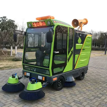 2024 Ride On Floor Sweeper Wholesale Multi-function Electric Road Floor Vacuum Sweeper Double Brush Heads