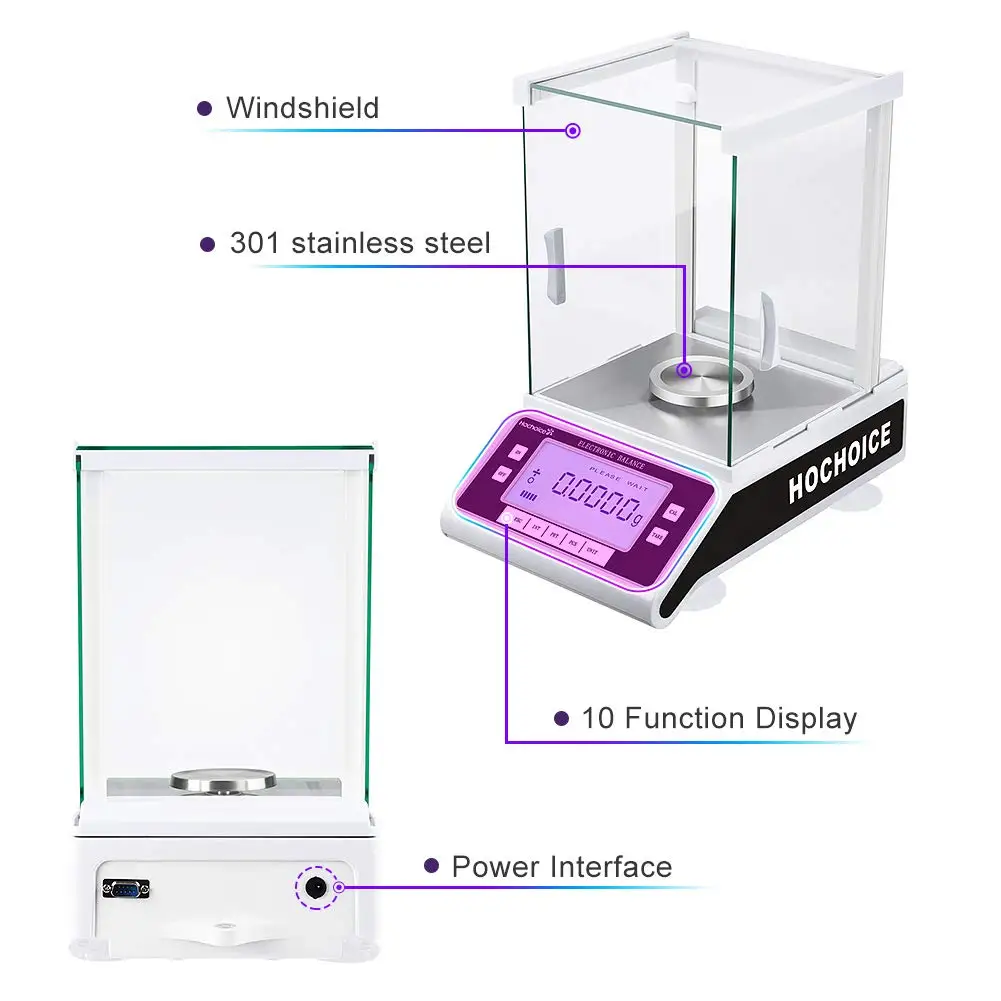 Balance Numérique De Laboratoire 20g X 0,001g Avec Protection Transparente | Écran LCD, Modes Gramme/Carat/Grain | Pour Bijoux, Médicaments