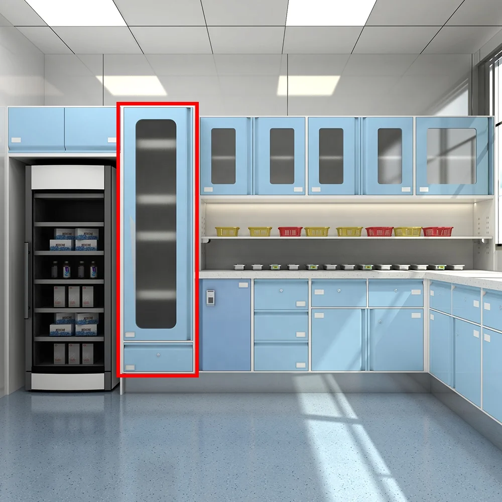 Premium Large Standing Stainless Steel Hospital Cabinets IV Infusion Furniture for Dental Use Medical Storage Solution 5